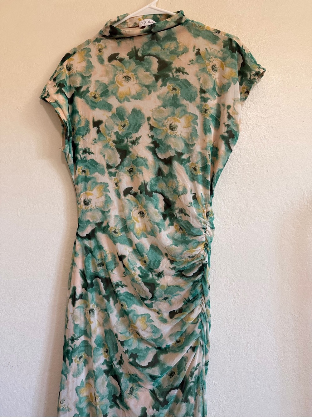 Luxology Mesh Mockneck Midi Dress XL